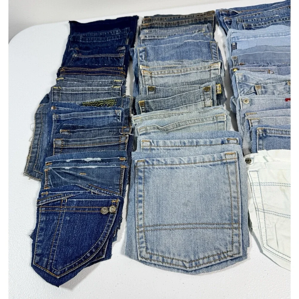 52 Denim Jean Back Pockets 26 Matching Pairs Sewing Quilting Crafts Upcycle